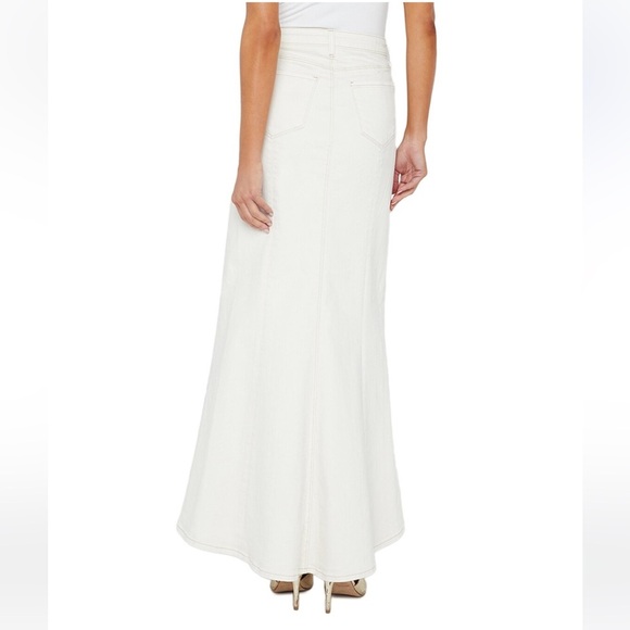 L’Agence Kailani Mermaid Skirt Denim Maxi Macadamia Cream DEFECT Sz 25 - Picture 2 of 13